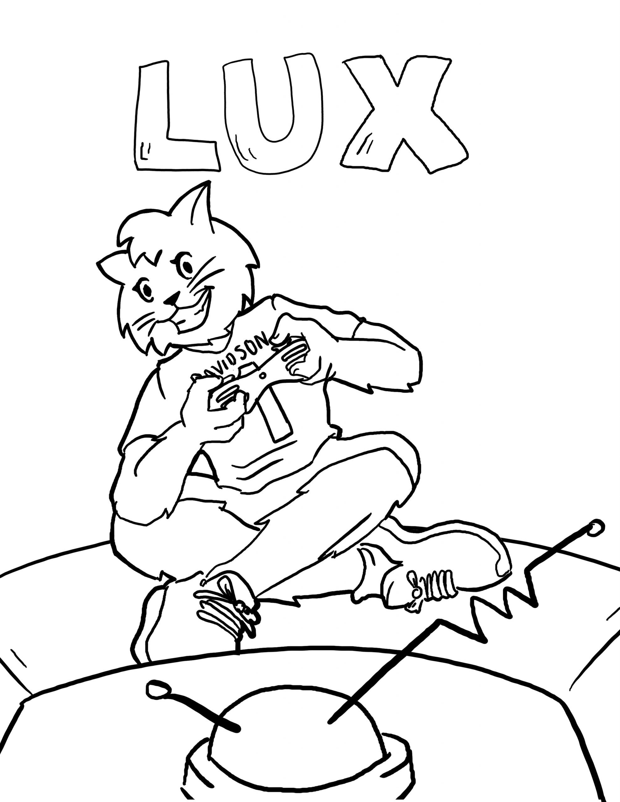 Lux Playing Video Games Coloring Page