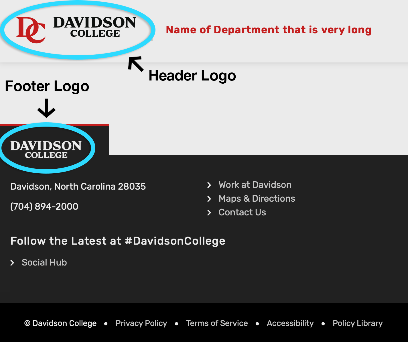 Header and footer logo recommendations mockup